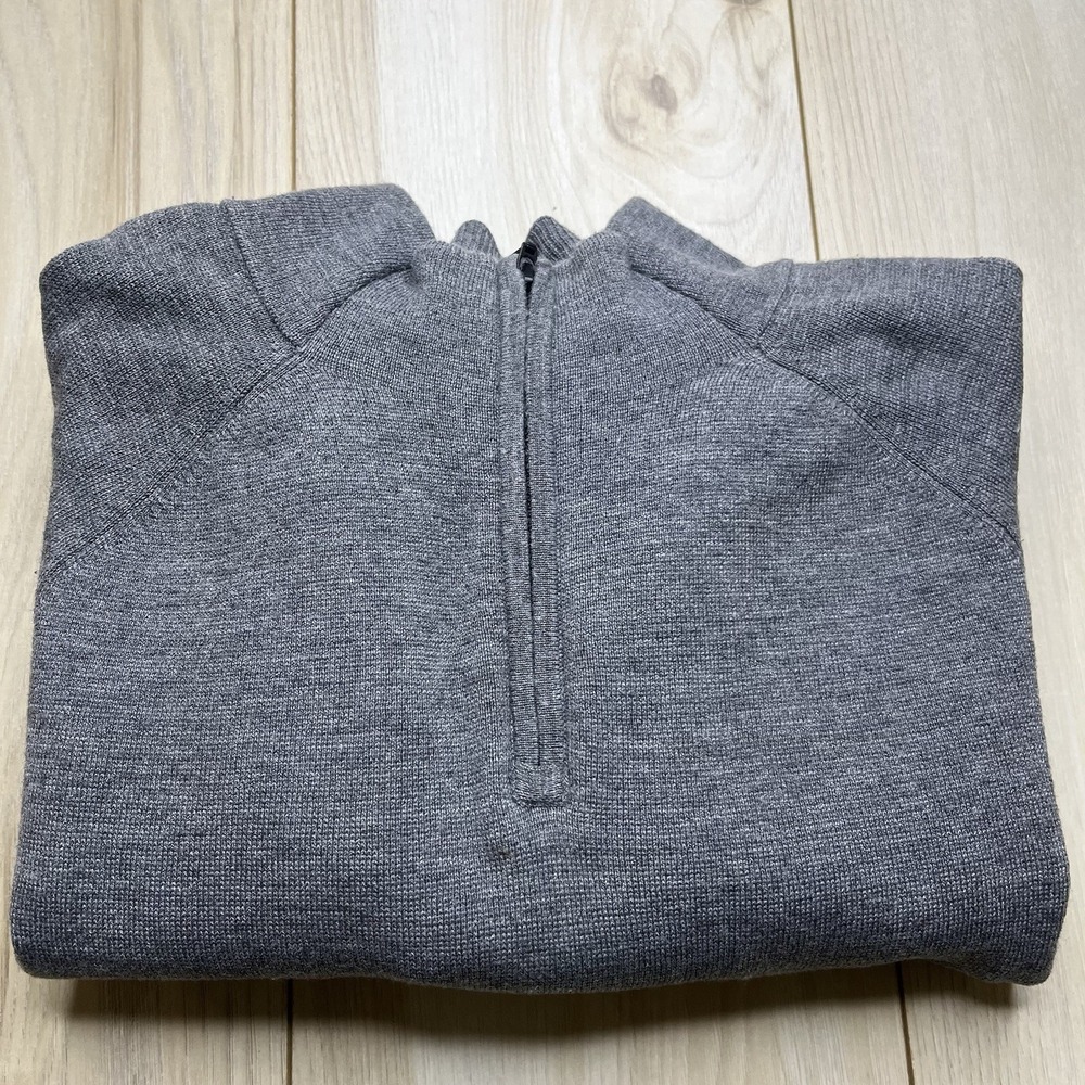 Calibrate 1/4 Zip Wool Blend Sweater Knit L/S Gray Mens Size Large